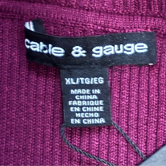 Cable & Gauge Embellished Off the Shoulder Sweater - size XL NWT - Picture 5 of 6